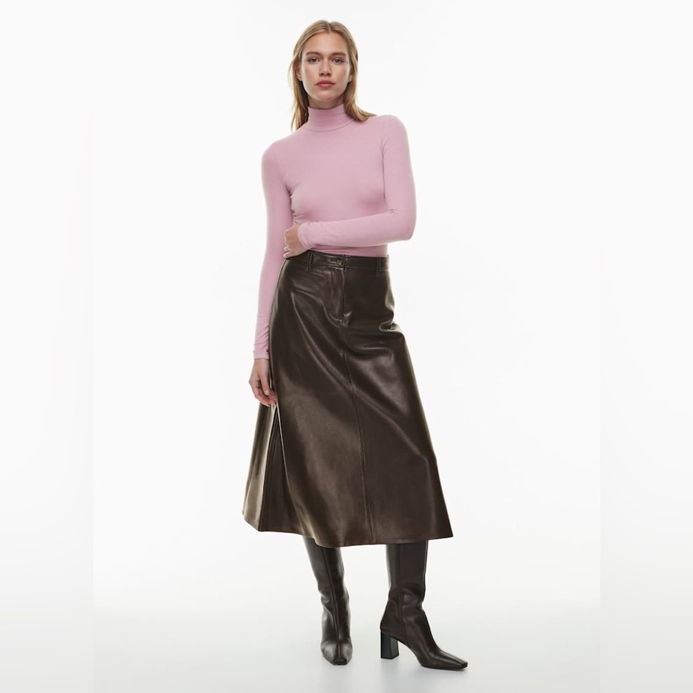Sunday Best Aritzia Pink Turtleneck Long Sleeve Top Size XS Minimalist Layering